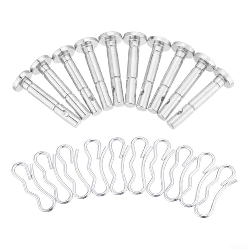 HEIBTENY - HEIBTENY Lot de 10 boulons de Cisaillement et goupille pour souffleuse à Neige, pour pour Cub Cadet pour kit de Fraises à Neige pour Craftsman, 1/4" x 1-1/2", Accessoires de réparation, goupilles de