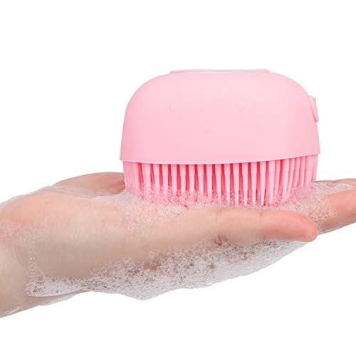 mewmewcat Escova de banho corporal com dispensador de xampu para mulheres. Cerdas de silicone macio,