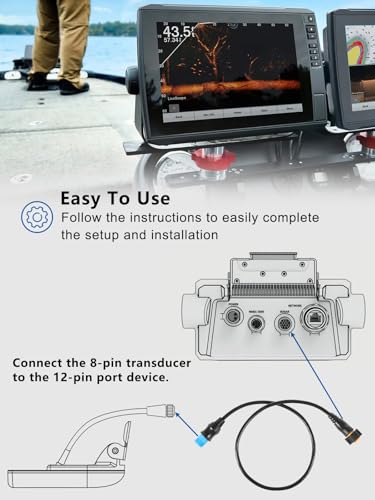 yourour 010-12122-10 Adapter, 8-Pin Transducer to 12-Pin Sounder Adapter Cable XID Compatible with Garmin AIRMAR, ECHOMAP Chrip, ECHOMAP UHD, ECHOMAP Ultra, GPSMAP, Striker Transducer and Fish Finder - Thumbnail 6