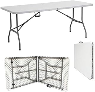 Janoon Camping Catering Heavy Duty Folding Trestle Table For BBQ Picnic Party by Crystals 4ft, 5ft & 6ft (5FT FOLDING TABLE)