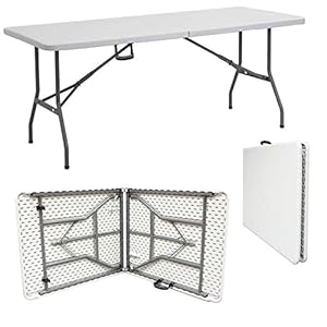Janoon Camping Catering Heavy Duty Folding Trestle Table For BBQ Picnic Party by Crystals 4ft, 5ft & 6ft (5FT FOLDING…