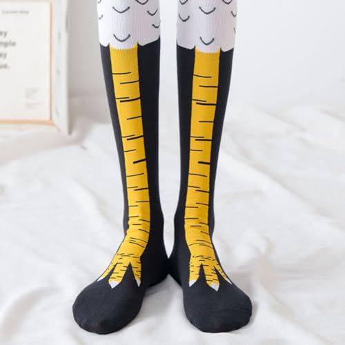 Chicken Leg Socks,Hühner Socken Huhn Kostüm Erwachsene Hühnerbein Kniehohe Hahn FeetStrümpfe Hühnchen Wadensocken Lustige Fun Hühnerbeine Faschingskostüm für Damen Herren Kinder Karneval Hühnersocken