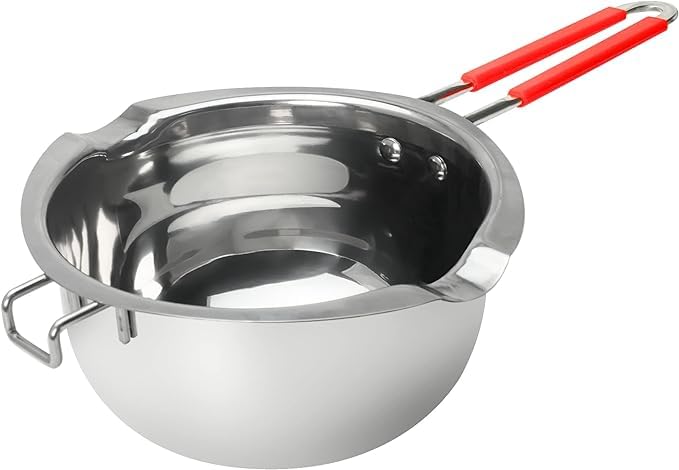 JEMESI Creuset pour Bain-Marie,1200ml ChaudièRes Universelles en Acier Inoxydable,avec PoignéE...