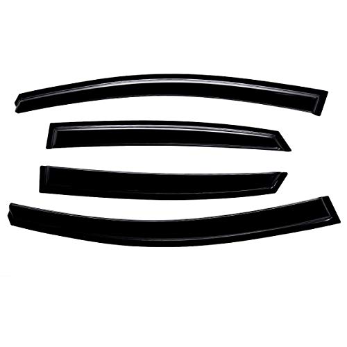 Lightronic Wv94248 Outside-Mount Side Window Visor Deflector Rain Guard, Dark Smoke Shatterproof, 4-Pieces Set For 2013-2019 Nissan Sentra #TOP3