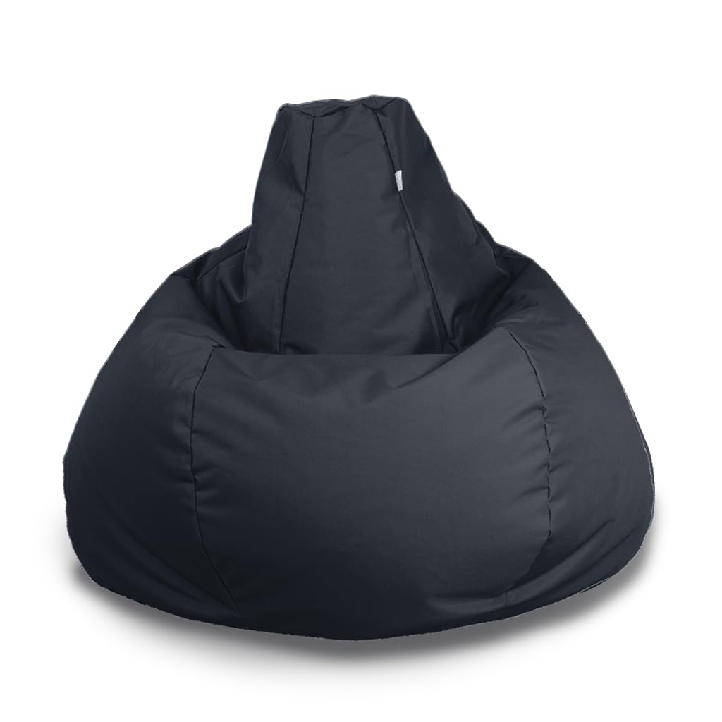 Bags of Beans Giant Gaming Bean Bag - Pre-Filled Seat - Water-Resistant & Wipe-Clean Lounger - Heavy-Duty Chair for Gamers, Den, or Patio (Navy)