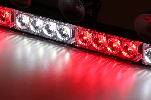 Smallfatw Emergency Light Strobe Light Bar 32" 28 Led High Intensity 13 Flashing Modes Aluminium Housing Super Bright Waterproof Adjustable Bracket Strobe Light For Cars Trucks Vehicles, Red&White #TOP1