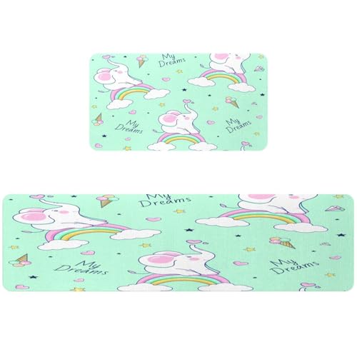Alfombra de cocina para cuarto de lavado VAPOKF juego decorativo de elefantes 2