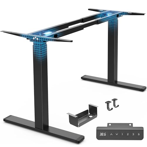 Huuger Dual Motor Electric Standing Desk Frame, Sit Stand up Desk Leg for 47.2” to 86.6”...