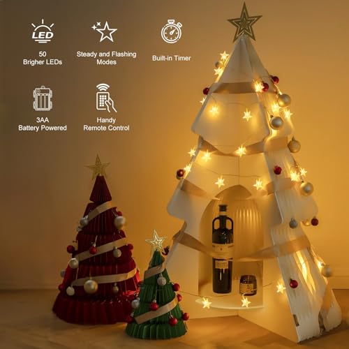 Brightown STAR STRING LIGHTS Battery Operated - 17 Ft 50 Led Star Fairy String Lights thumb #1
