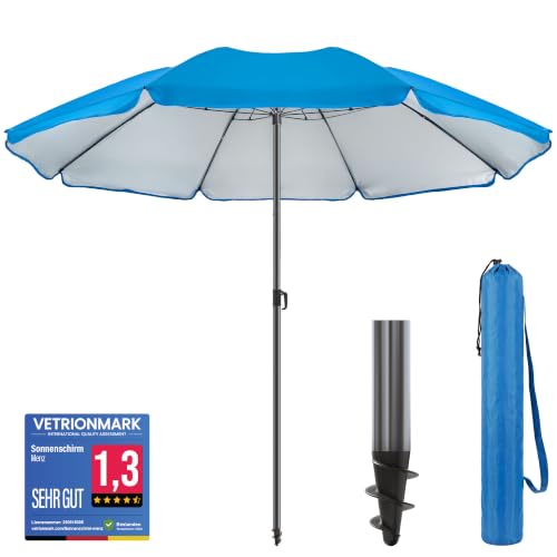 4smile Sonnenschirm Strand Ø 180 cm, Blau