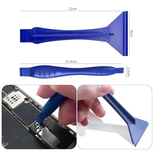 WOLMIK 20 Stück Handy Reparatur Öffnungs Werkzeug Set, 0,1 mm Gebogenes LCD-Bildschirms Hebelwerkzeug, Metall Langlebig Kunststoff Antistatisch, Öffnungswerkzeug für Handy, Elektronikreparatur