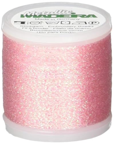 Image of Madeira 9842-302 Metallic Nylon /Polyester Embroidery Thread, 40wt /220 yd, Pale Pink