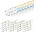 hykolity 20 Pack 5CCT 4FT LED T8 Ballast Bypass Type B Light Tube, 18W, 3000K/3500K/4000K/5000K /6500K Selectable, Single or Double End Powered, 2400lm, T8 T10 T12 Tube Light, 120-277V, UL, FCC