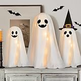 Halloween Decorations Indoor - 3 Packs DIY Light-Up Spooky Ghosts with String Lights, Witch Hats, Crafts Kits for Halloween Decor Indoor Party Home Table Mantel Room Kitchen Office
