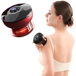 KINGJOHN Smart Cupping Therapy Massager, 4-in-1 Electric Cupping Device, 12 Levels Heating & Suction,Red Light Therapy for Targeted Pain Relief, Knots, Aches, Reduce Shoulder Neck Back Fatigue