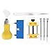 ADSE Outil de réparation de Montre, 7 pièces Kit d'outils de réparation de Montre pour Le Remplacement de la Batterie du dissolvant de Bande d'ouverture de boîtier de Montre