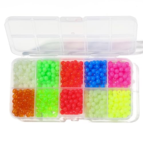 Scaups Fishing Beads, 10 Colors Beads for Fishing Rigs, 5mm Glow in...