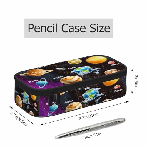 Image of Solar System Pencil Bag Planets Rockets Sun Earth Mars Universe Big Capacity Pencil Case Pencil Pouch Pen Bag for School Students Boy Girl Men Women