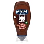 Hellmann's Rich & Smoky BBQ Sauce Condiment squeeze bottle made of 100% recycled plastic for burgers, chicken and chips 490 g