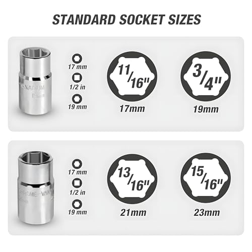 Radmutternschlüssel Radkreuz pkw Radkreuz Auto-Radmutternschlüssel ausziehbarer Griff Stecknussgrößen 17 mm, 19 mm, 21 mm, 23 mm Reservereifen Breakdown Notfall Tools