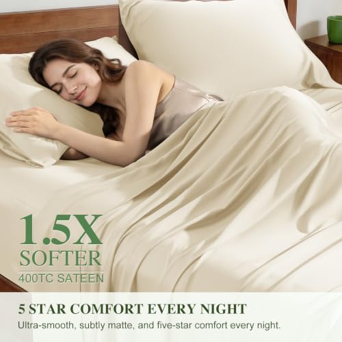 Image of 100% Organically Grown Bamboo Viscose King Sheet Set with Pockets on Side