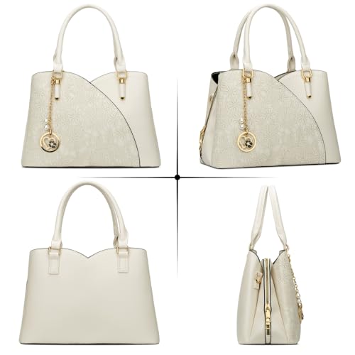Image of KKXIU Triple Compartments Purses and Handbags for Women Fashion Ladies Satchel Shoulder Top Handle Bag