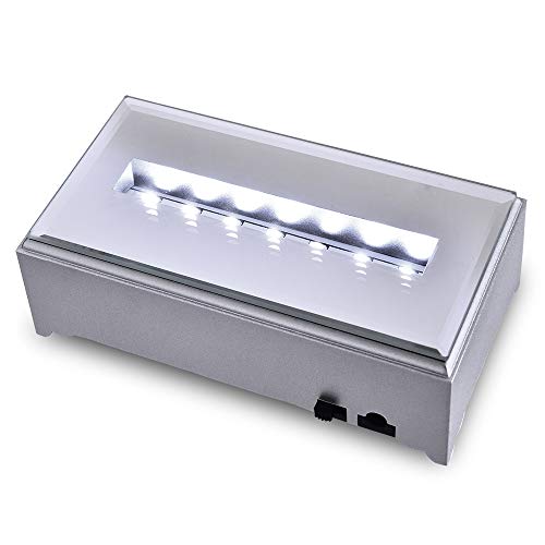 Santa Cruz Lights 7 LED Rectangular Brilliant White Light Stand for 3D Crystals