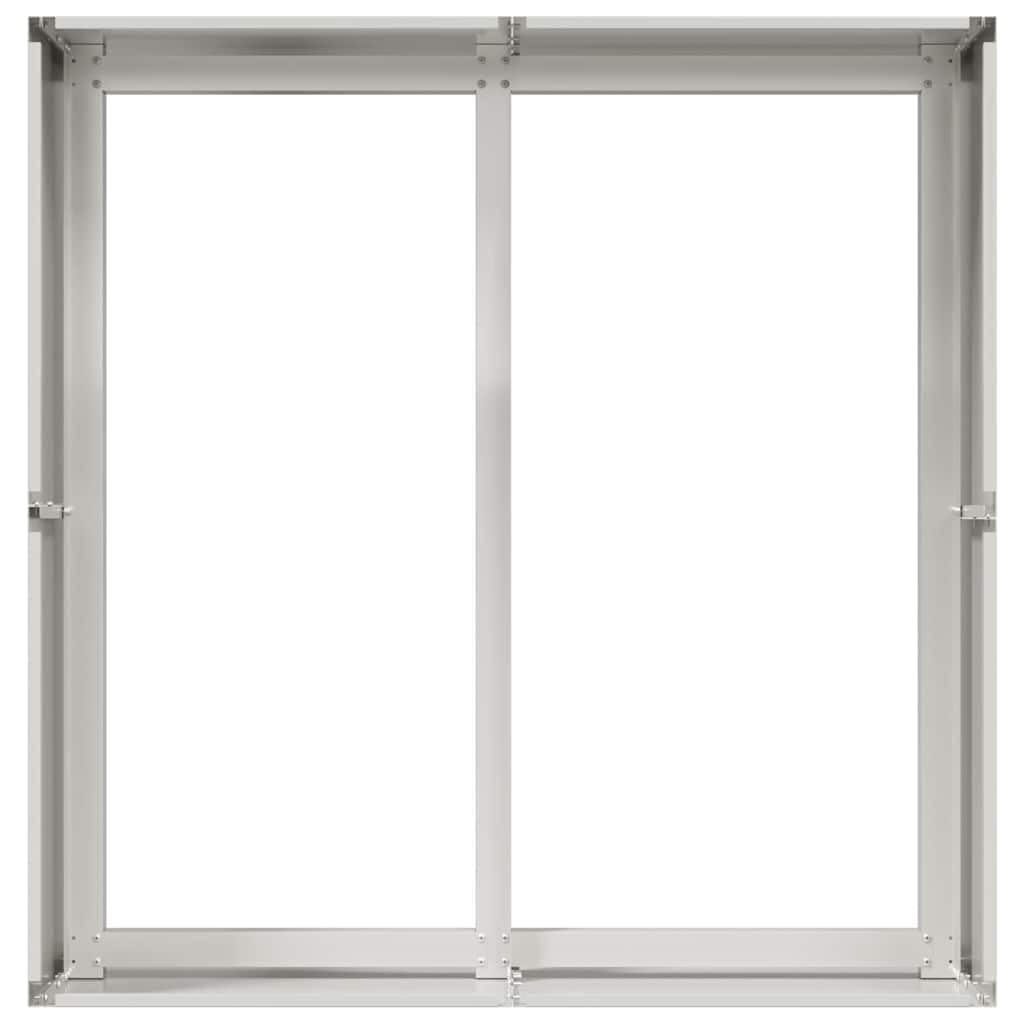 Donica na rośliny ze stali nierdzewnej, 80 x 80 x 40 cm, wytrzymała doniczka na kwiaty z otwartym dnem, odporna na mróz i zimę, idealna na balkon, taras