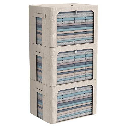 CYhom 3Pack Foldable Storage Bins - Frame Storage Box...