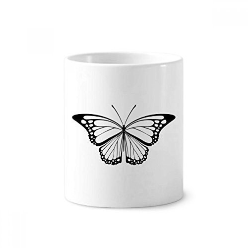 Porte-stylo papillon noir tasse blanche en céramique 350ml pour rangement et bureau