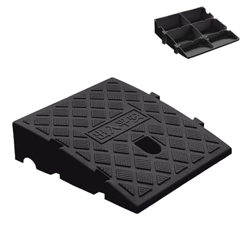 Rampa portátil de PVC para bordillos, 7.5 in alto, negra miniatura 1