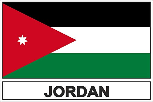 Akachafactory Autocollant Sticker Drapeau JOR Jordanie