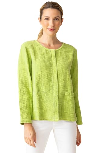 Habitat Clothes Sunwashed Jacquard Cotton Snappy Jacket Leaf