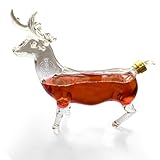 Auckyeer Deer Whiskey Decanter 1000ml, Animal Decanters for Alcohol Liquor Decanter for Bourbon, Tequila, Scotch, Vodka, Dad Drinking Gifts for Fathers Day Men Personalized for Home Bar