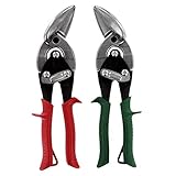 MIDWEST Aviation Snip - Left and Right Cut Offset Stainless Steel Cutting Shears with Forged Blade &...