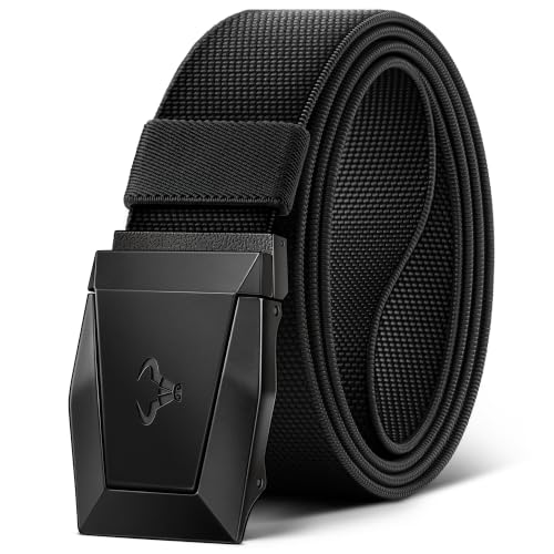 Image of BULLIANT Stretch Tactical Web Belt For Men-Trimmable 1.5 inch-Adjustable Fit | Smooth Sliding | Adjustable for Precise Fit | Tailored Size | Rugged Nylon for Heavy Duty, Hiking, Hunting