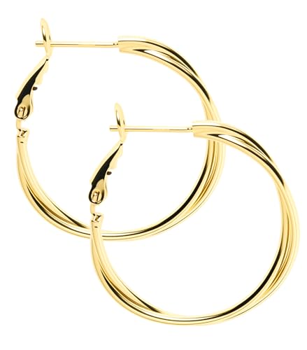 ToHeart Gold Twisted Hoop Earrings For Women Lightweight And Minimalist Gift