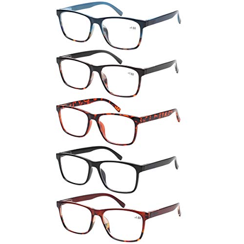 5 Pairs Spring Hinges Reading Glasses Men Women Comfortable Readers Glasses for Reading