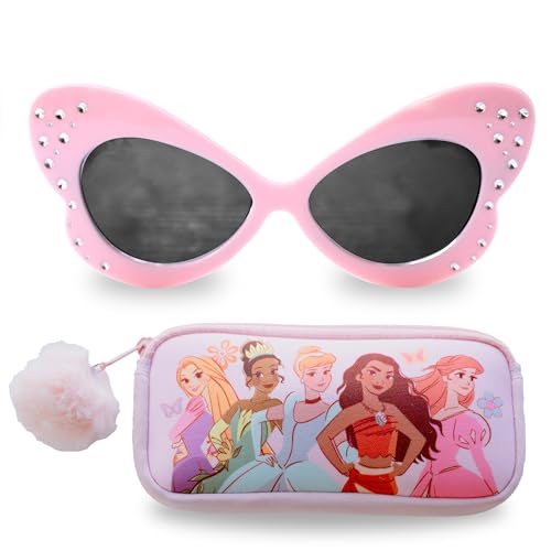 Pan Oceanic Disney Princess Girls Sunglasses with Matching Glasses Case for Kids