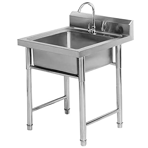Évier de restauration commercial durable en inox de 60 cm pour hôpital