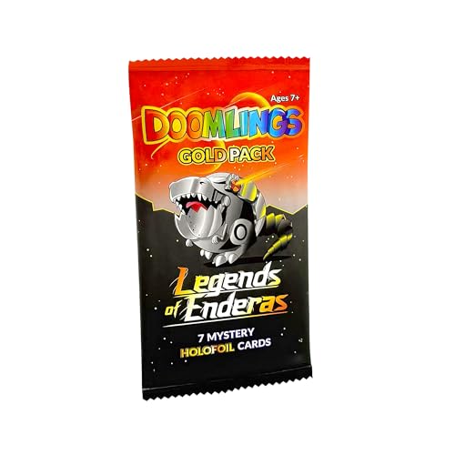 Doomlings Card Game: Legends of Enderas Expansion - Collectible Mystery Holofoils Gold Pack (7 New Holofoils) | 2-6 Players Ages 7+
