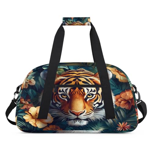 Tiger in The Forest Personalized Duffel Bag Weekend Overnight Travel Bag Sports Waterproof Gym Bag Lightweight Dance Bag2
