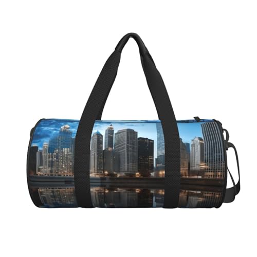 Chicago Reflected printed Travel Bag Casual luggage bag2