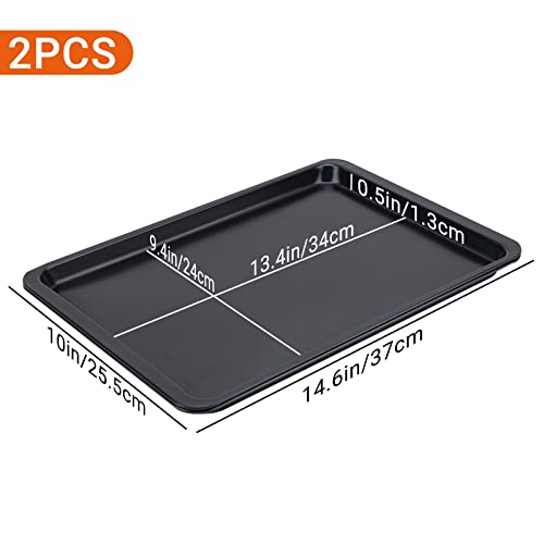 Beasea Baking Sheet 2 Pack, 10X14.6 Inch Cookie Sheet Nonstick Carbon Steel Baking Sheet For Oven Pans Baking Tray Cooking Sheets Black #TOP1