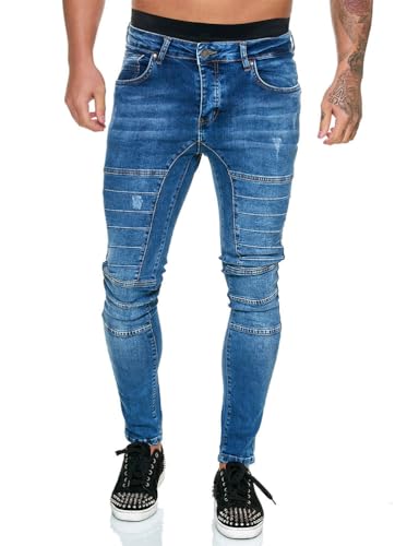 Mywinway Skinny Jeans for Men Spring Summer Ripped Stretch Tapered Leg Slim Fit Distressed Fashion Denim Jeans Pants