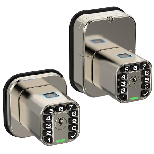 Richelock IU53 Double-Sided Fingerprint & Keypad Door Lock, All-Weather, Fully Waterproof Biometric Entry with Dual-Sided Codes, Same Key Both Sides for for Outdoor, Indoor, Gate, Fence