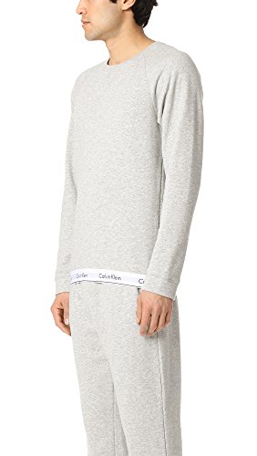 Calvin Klein Men's Modern Cotton Lounge Sweatshirt, Grey Heather, Large #TOP2