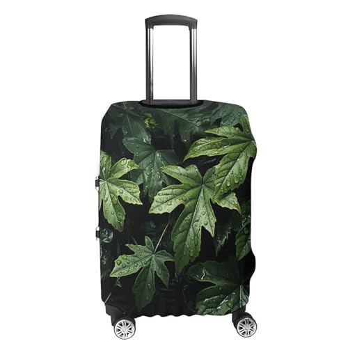Carry on Luggage Cover Green Leaves Pattern Suitcase Covers for Luggages Tsa Approved Travel Luggage Sleeve Protector Elastic Suitcase Protector Anti-Scratch Washable Fits 19-30 Inch Case -L4