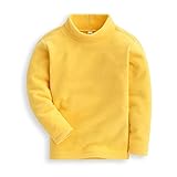 Mud Kingdom Girls Shirts Fleece Turtleneck Base Tops Plain 4T Yellow