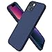 ORNARTO Kompatybilny z iPhone 13 etui 6.1, smukły płynny silikon 3 warstwy pełne pokrycie miękki żelowy gumowy pokrowiec pokrowiec 6,1 cala - granatowy